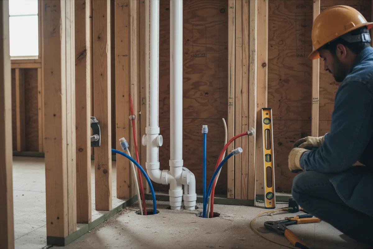 Drain and supply rough-in during Drain Cleaning in Acworth